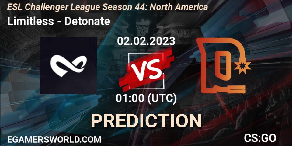 Limitless vs Detonate: Betting TIp, Match Prediction. 02.03.23. CS2 (CS:GO), ESL Challenger League Season 44: North America