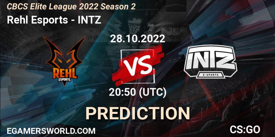 Rehl Esports vs INTZ: Betting TIp, Match Prediction. 28.10.2022 at 20:15. Counter-Strike (CS2), CBCS Elite League 2022 Season 2
