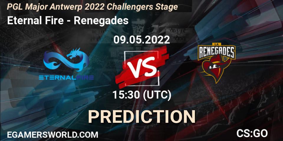Eternal Fire vs Renegades: Betting TIp, Match Prediction. 09.05.2022 at 15:30. Counter-Strike (CS2), PGL Major Antwerp 2022 Challengers Stage