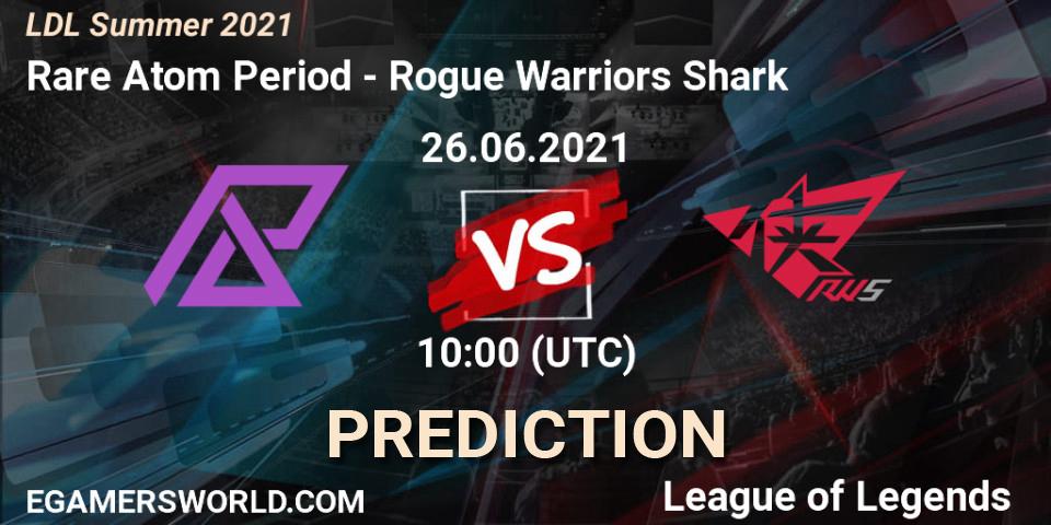 Rare Atom Period vs Rogue Warriors Shark: Betting TIp, Match Prediction. 26.06.2021 at 10:00. LoL, LDL Summer 2021