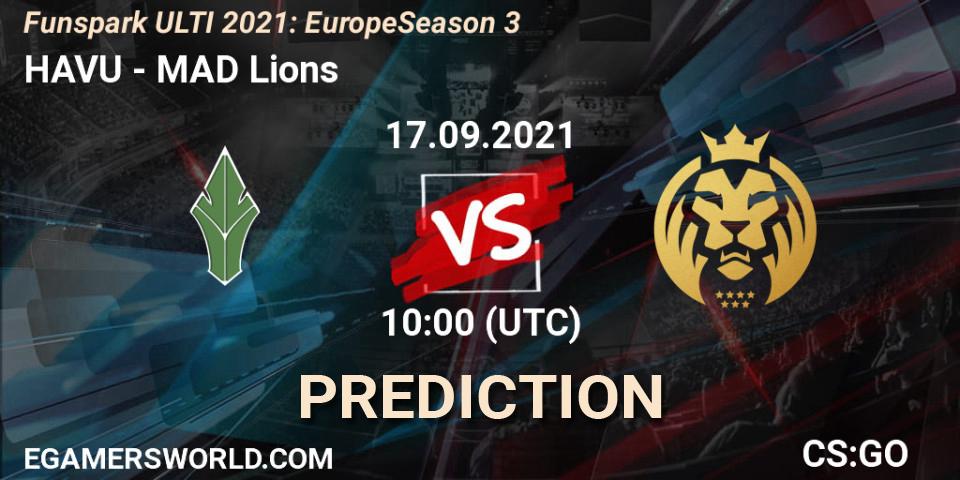 HAVU vs MAD Lions: Betting TIp, Match Prediction. 17.09.2021 at 10:00. Counter-Strike (CS2), Funspark ULTI 2021: Europe Season 3