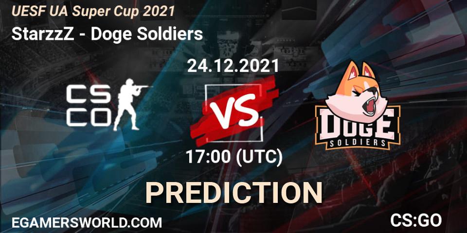 StarzzZ vs Doge Soldiers: Betting TIp, Match Prediction. 24.12.2021 at 18:00. Counter-Strike (CS2), UESF Ukrainian Super Cup 2021