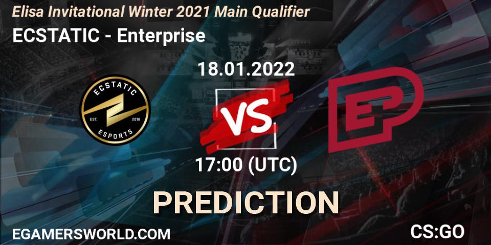 ECSTATIC vs Enterprise: Betting TIp, Match Prediction. 18.01.2022 at 17:00. Counter-Strike (CS2), Elisa Invitational Winter 2021 Main Qualifier