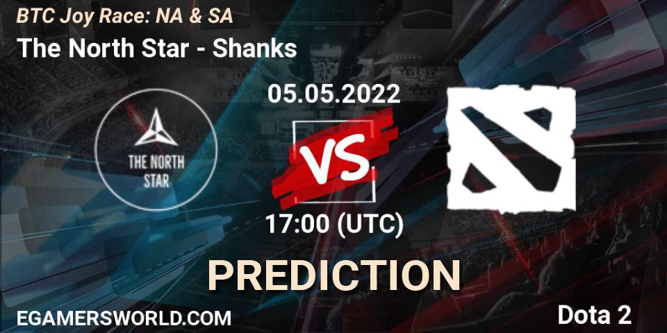 The North Star vs Shanks: Betting TIp, Match Prediction. 05.05.2022 at 17:08. Dota 2, BTC Joy Race: NA & SA