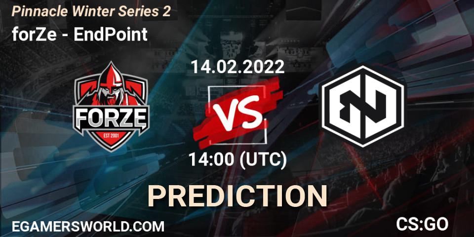 forZe vs EndPoint: Betting TIp, Match Prediction. 14.02.22. CS2 (CS:GO), Pinnacle Winter Series 2