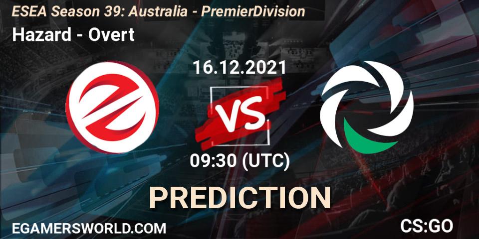 Hazard vs Overt: Betting TIp, Match Prediction. 16.12.21. CS2 (CS:GO), ESEA Season 39: Australia - Premier Division