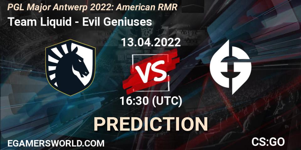 Team Liquid vs Evil Geniuses: Betting TIp, Match Prediction. 13.04.22. CS2 (CS:GO), PGL Major Antwerp 2022: American RMR