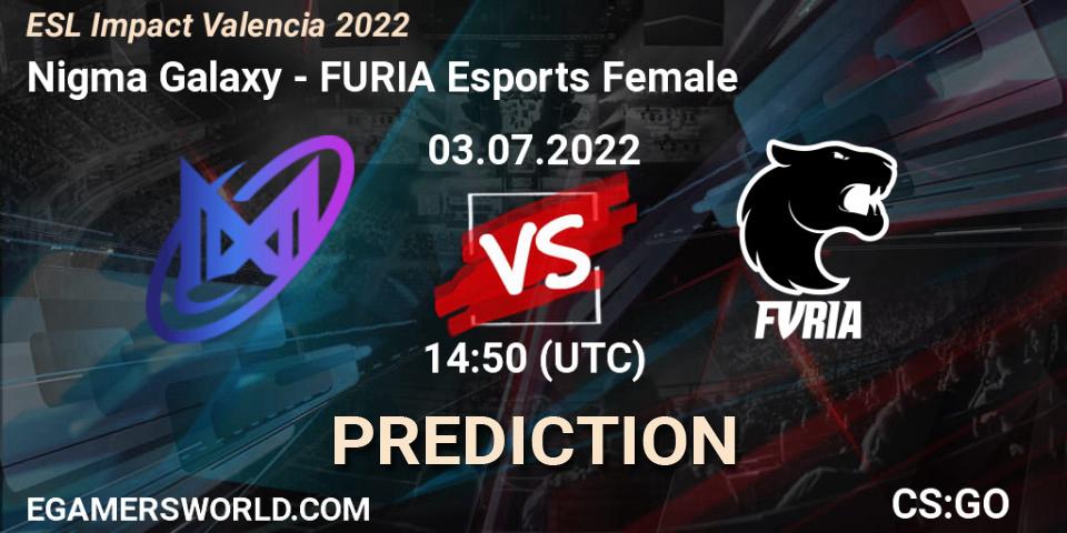 Galaxy Racer Female vs FURIA Esports Female: Betting TIp, Match Prediction. 03.07.2022 at 14:50. Counter-Strike (CS2), ESL Impact Valencia 2022