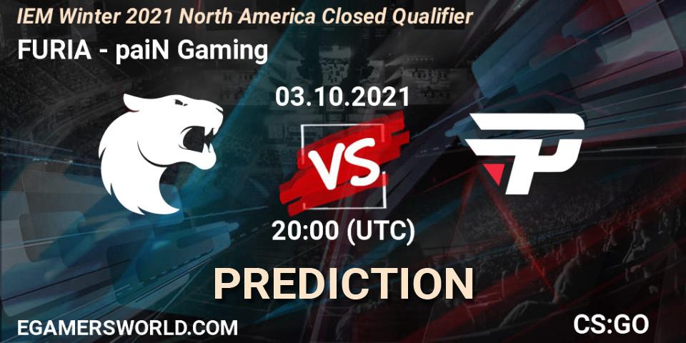 FURIA vs paiN Gaming: Betting TIp, Match Prediction. 03.10.2021 at 20:00. Counter-Strike (CS2), IEM Winter 2021 North America Closed Qualifier