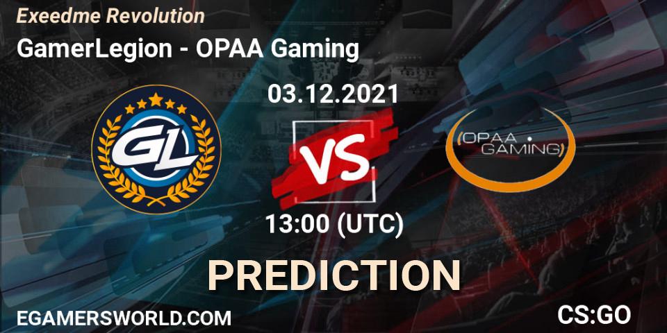 GamerLegion vs OPAA Gaming: Betting TIp, Match Prediction. 03.12.21. CS2 (CS:GO), Exeedme Revolution