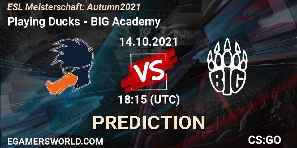 Playing Ducks vs BIG Academy: Betting TIp, Match Prediction. 14.10.21. CS2 (CS:GO), ESL Meisterschaft: Autumn 2021