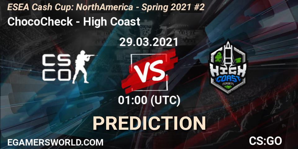 ChocoCheck vs High Coast: Betting TIp, Match Prediction. 29.03.21. CS2 (CS:GO), ESEA Cash Cup: North America - Spring 2021 #2