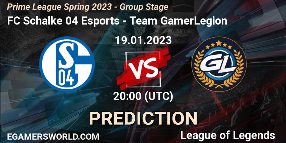 FC Schalke 04 Esports vs Team GamerLegion: Betting TIp, Match Prediction. 19.01.23. LoL, Prime League Spring 2023 - Group Stage