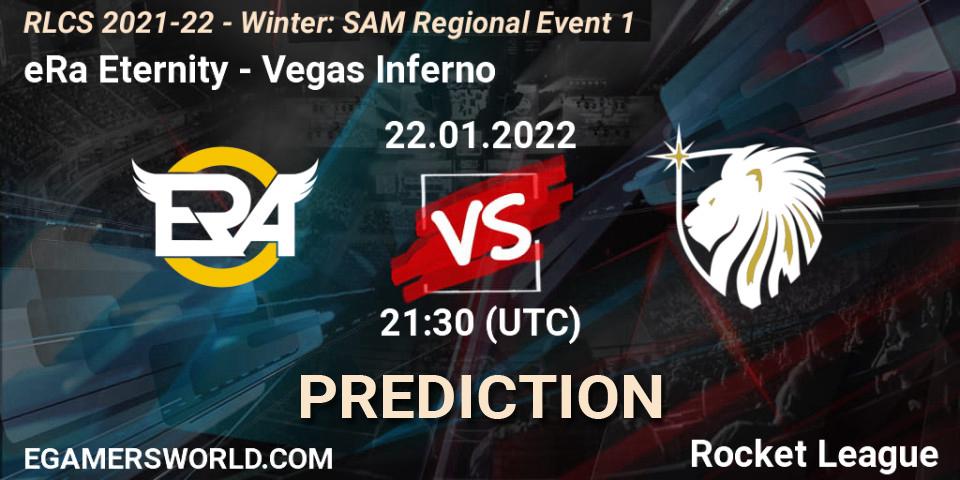 eRa Eternity vs Vegas Inferno: Betting TIp, Match Prediction. 22.01.2022 at 20:30. Rocket League, RLCS 2021-22 - Winter: SAM Regional Event 1