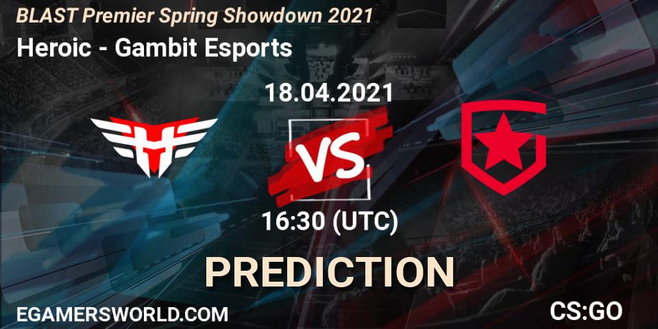 Heroic vs Gambit Esports: Betting TIp, Match Prediction. 18.04.21. CS2 (CS:GO), BLAST Premier Spring Showdown 2021
