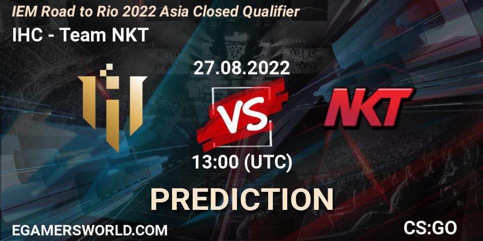 IHC vs Team NKT: Betting TIp, Match Prediction. 27.08.2022 at 13:00. Counter-Strike (CS2), IEM Road to Rio 2022 Asia Closed Qualifier