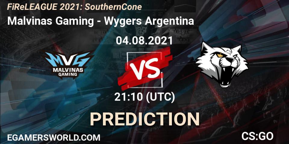 Malvinas Gaming vs Wygers Argentina: Betting TIp, Match Prediction. 04.08.2021 at 21:10. Counter-Strike (CS2), FiReLEAGUE 2021: Southern Cone
