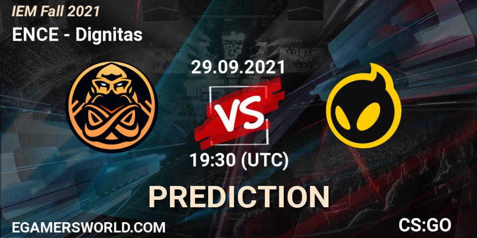 ENCE vs Dignitas: Betting TIp, Match Prediction. 29.09.2021 at 20:25. Counter-Strike (CS2), IEM Fall 2021: Europe RMR