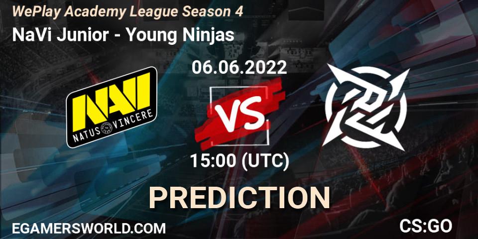 NaVi Junior vs Young Ninjas: Betting TIp, Match Prediction. 06.06.2022 at 18:20. Counter-Strike (CS2), WePlay Academy League Season 4