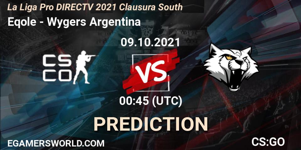 Eqole vs Wygers Argentina: Betting TIp, Match Prediction. 09.10.2021 at 00:20. Counter-Strike (CS2), La Liga Season 4: Sur Pro Division - Clausura