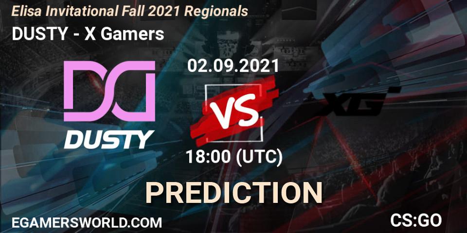 DUSTY vs X Gamers: Betting TIp, Match Prediction. 02.09.2021 at 18:10. Counter-Strike (CS2), Elisa Invitational Fall 2021 Regionals