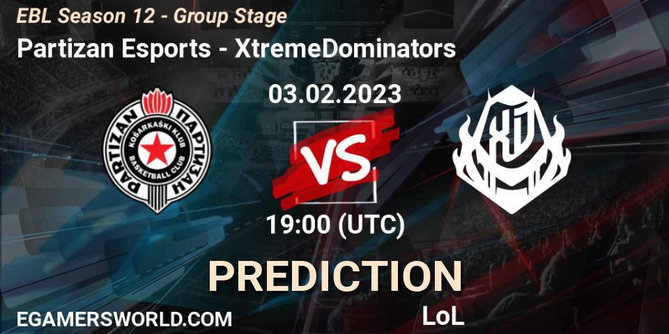Partizan Esports vs XtremeDominators: Betting TIp, Match Prediction. 03.02.23. LoL, EBL Season 12 - Group Stage