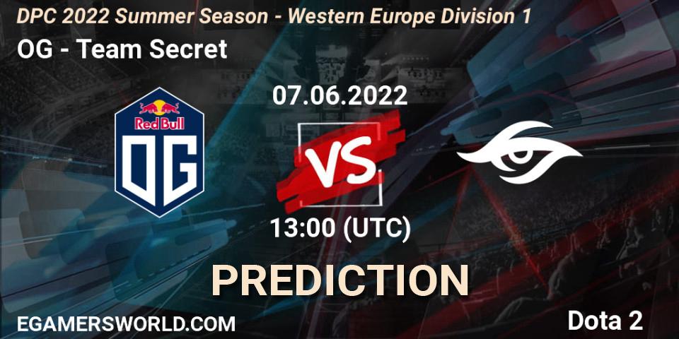 OG vs Team Secret: Betting TIp, Match Prediction. 07.06.2022 at 12:55. Dota 2, DPC WEU 2021/2022 Tour 3: Division I