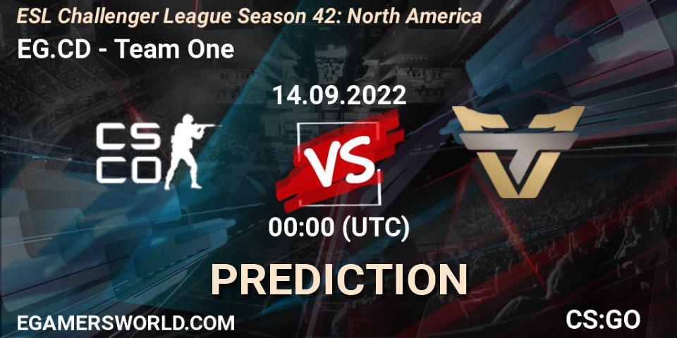 Evil Geniuses Black vs Team One: Betting TIp, Match Prediction. 22.09.2022 at 21:00. Counter-Strike (CS2), ESL Challenger League Season 42: North America