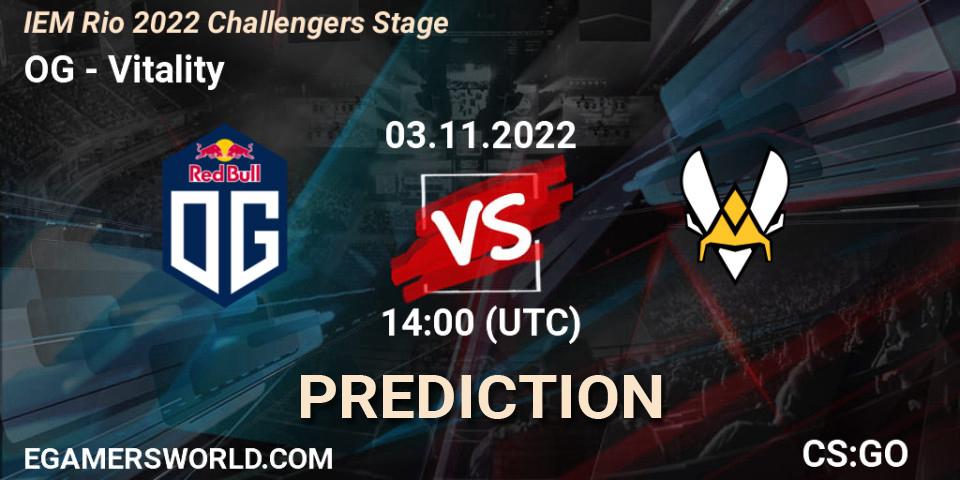 OG vs Vitality: Betting TIp, Match Prediction. 03.11.2022 at 14:00. Counter-Strike (CS2), IEM Rio 2022 Challengers Stage