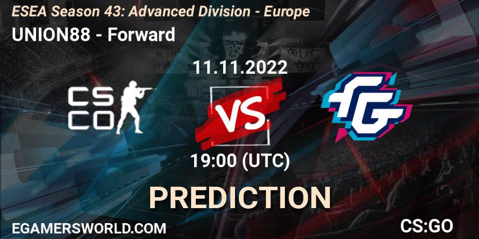 UNION88 vs Forward: Betting TIp, Match Prediction. 11.11.22. CS2 (CS:GO), ESEA Season 43: Advanced Division - Europe