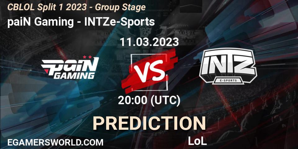 paiN Gaming vs INTZ e-Sports: Betting TIp, Match Prediction. 11.03.2023 at 20:10. LoL, CBLOL Split 1 2023 - Group Stage
