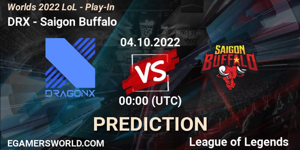 DRX vs Saigon Buffalo: Betting TIp, Match Prediction. 01.10.2022 at 01:30. LoL, Worlds 2022 LoL - Play-In