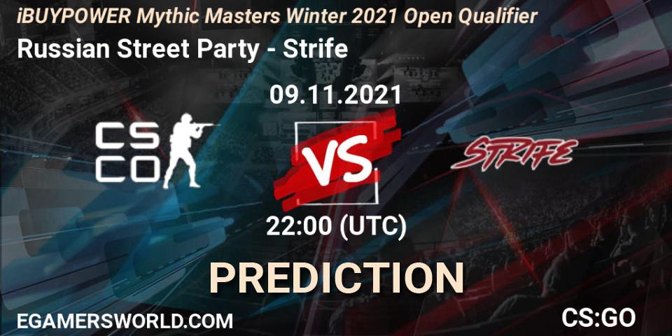 Russian Street Party vs Strife: Betting TIp, Match Prediction. 09.11.21. CS2 (CS:GO), iBUYPOWER Mythic Masters Winter 2021 Open Qualifier