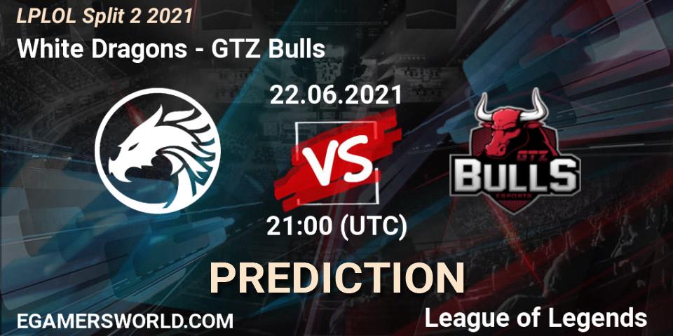 White Dragons vs GTZ Bulls: Betting TIp, Match Prediction. 22.06.21. LoL, LPLOL Split 2 2021