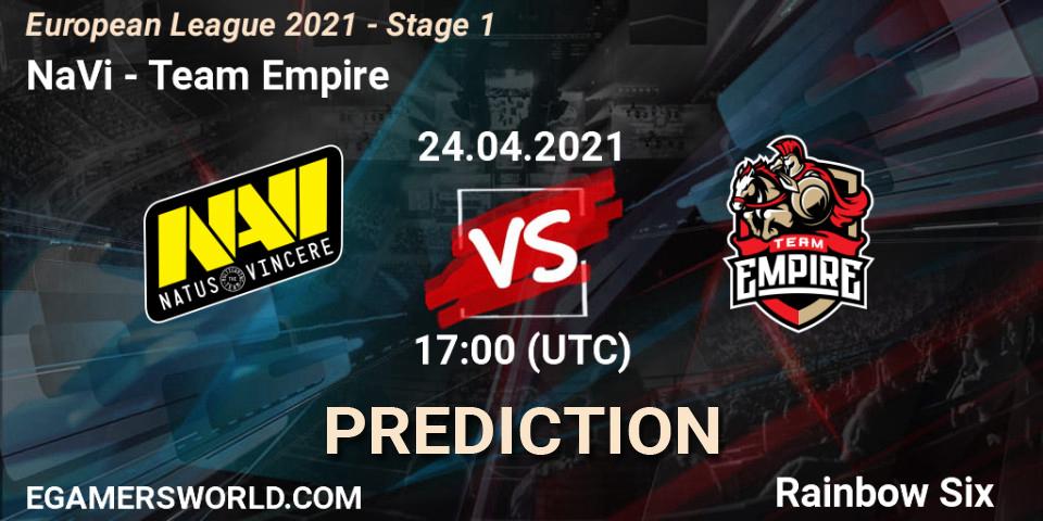 NaVi vs Team Empire: Betting TIp, Match Prediction. 24.04.21. Rainbow Six, European League 2021 - Stage 1