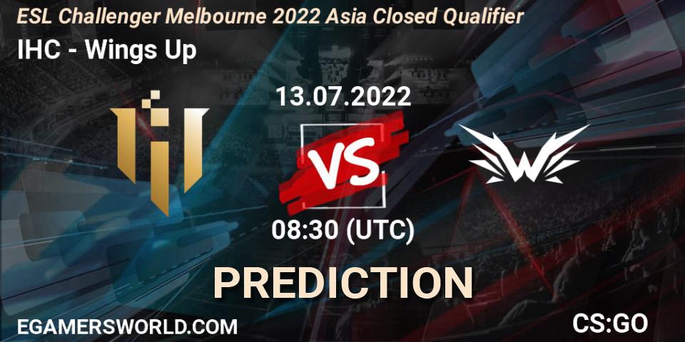 IHC vs Wings Up: Betting TIp, Match Prediction. 13.07.2022 at 08:30. Counter-Strike (CS2), ESL Challenger Melbourne 2022 Asia Closed Qualifier