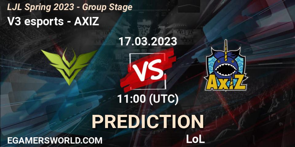 V3 esports vs AXIZ: Betting TIp, Match Prediction. 17.03.23. LoL, LJL Spring 2023 - Group Stage