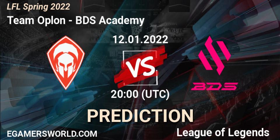 Team Oplon vs BDS Academy: Betting TIp, Match Prediction. 12.01.2022 at 20:20. LoL, LFL Spring 2022
