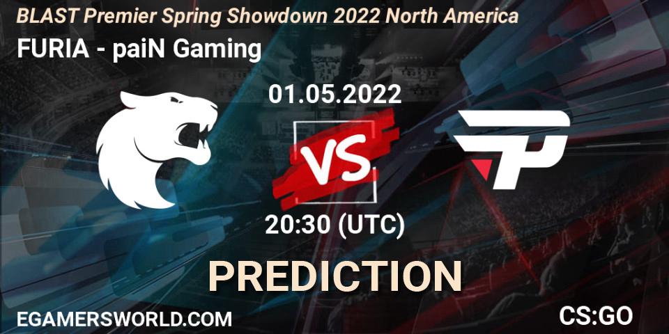 FURIA vs paiN Gaming: Betting TIp, Match Prediction. 01.05.2022 at 21:05. Counter-Strike (CS2), BLAST Premier Spring Showdown 2022 North America