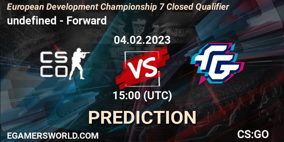 undefined vs Forward: Betting TIp, Match Prediction. 04.02.23. CS2 (CS:GO), European Development Championship 7 Closed Qualifier