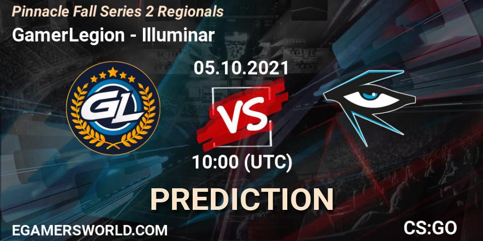 GamerLegion vs Illuminar: Betting TIp, Match Prediction. 05.10.2021 at 10:00. Counter-Strike (CS2), Pinnacle Fall Series 2 Regionals