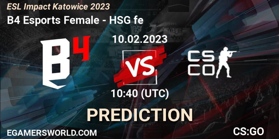B4 Esports Female vs HSG: Betting TIp, Match Prediction. 10.02.23. CS2 (CS:GO), ESL Impact Katowice 2023