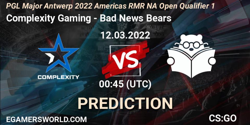 Complexity Gaming vs Bad News Bears: Betting TIp, Match Prediction. 12.03.22. CS2 (CS:GO), PGL Major Antwerp 2022 Americas RMR NA Open Qualifier 1