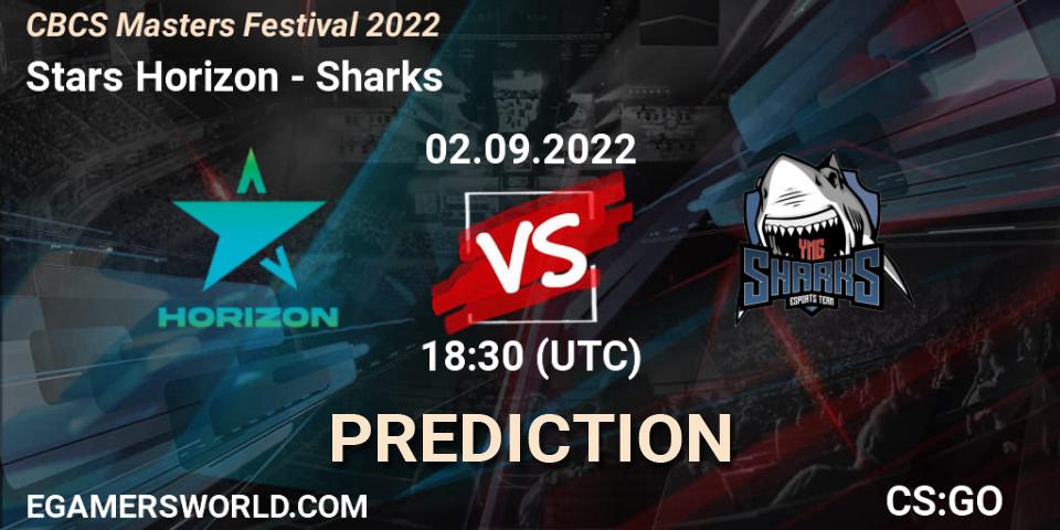 Stars Horizon vs Sharks: Betting TIp, Match Prediction. 02.09.2022 at 18:45. Counter-Strike (CS2), CBCS Masters 2022