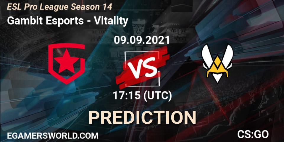 Gambit Esports vs Vitality: Betting TIp, Match Prediction. 09.09.21. CS2 (CS:GO), ESL Pro League Season 14