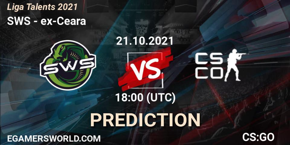 SWS vs ex-Ceara: Betting TIp, Match Prediction. 21.10.2021 at 18:05. Counter-Strike (CS2), Liga Talents 2021