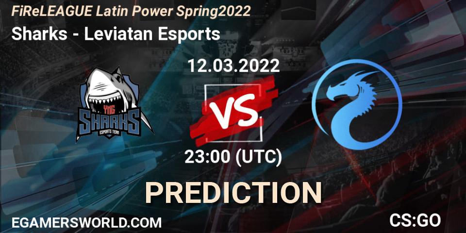 Sharks vs Leviatan Esports: Betting TIp, Match Prediction. 12.03.2022 at 22:45. Counter-Strike (CS2), FiReLEAGUE Latin Power Spring 2022