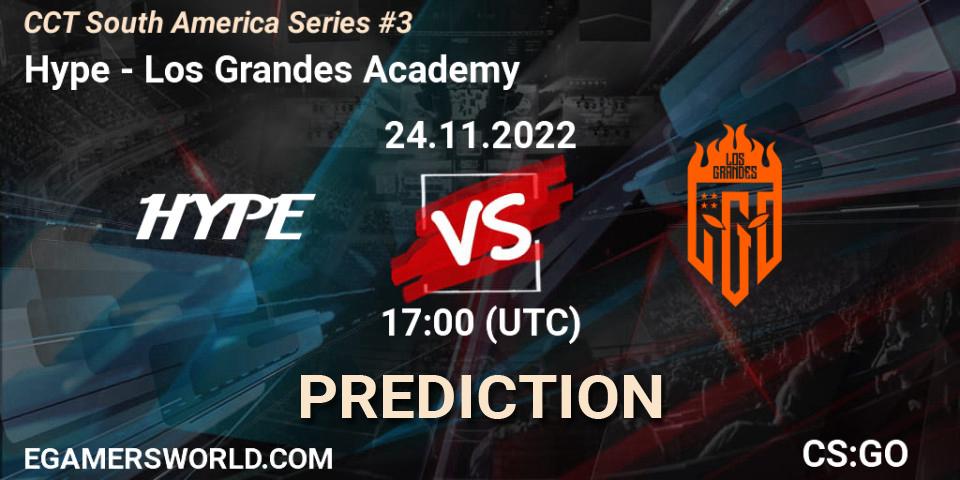 Hype vs Los Grandes Academy: Betting TIp, Match Prediction. 24.11.2022 at 18:20. Counter-Strike (CS2), CCT South America Series #3