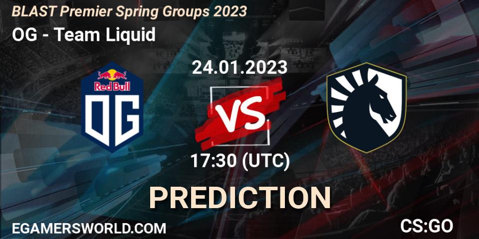 OG vs Team Liquid: Betting TIp, Match Prediction. 24.01.2023 at 17:20. Counter-Strike (CS2), BLAST Premier Spring Groups 2023