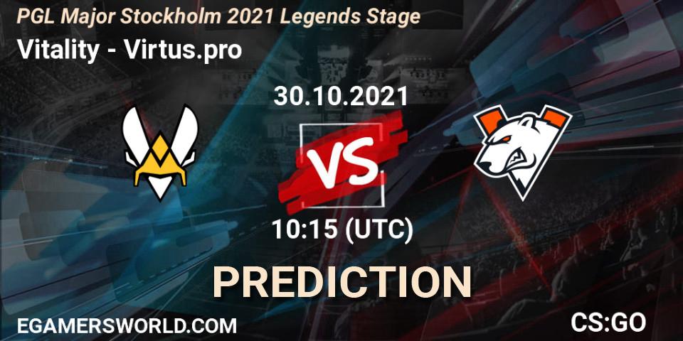 Vitality vs Virtus.pro: Betting TIp, Match Prediction. 30.10.21. CS2 (CS:GO), PGL Major Stockholm 2021 Legends Stage